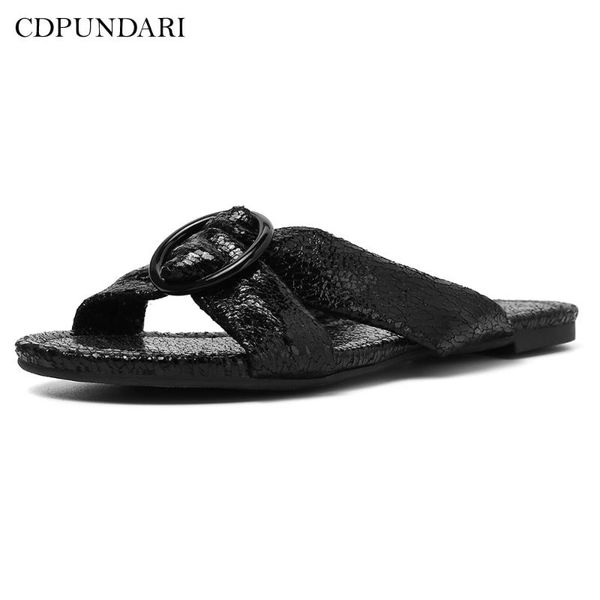 

cdpundari women flat slippers ladies summer shoes woman, Black