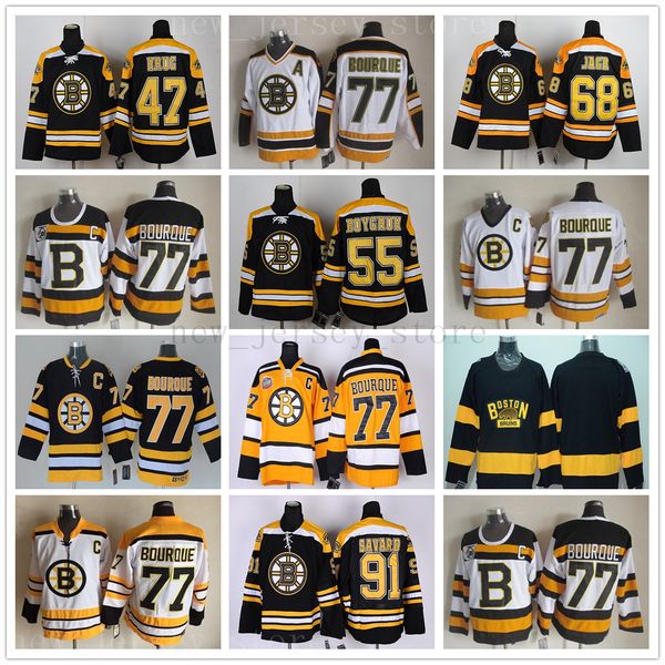 

vintage ccm 75th boston bruins 77 ray bourque jersey hockey old rd 91 marc savard 68 jaromir jagr johnny boychuk torey krug jerseys, Black;red