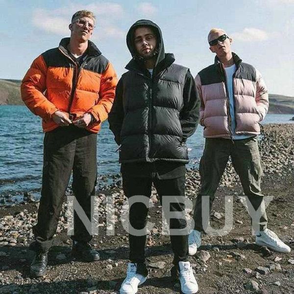 

6 color winter mens designer luxury cotton padded clothes windproof thick outerwear patchwork color streetwear trend down warm jacket, Black