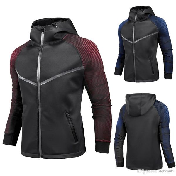 

men's streetwear jacket casual cardigan jacket personality gradient campera hombre racing suit mens coats and jackets 2019 new hoodies, Black