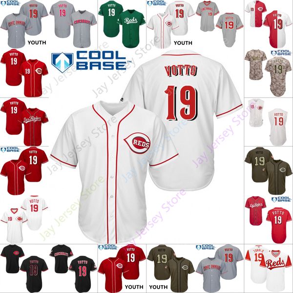 

Custom Cincinnati 19 Joey Votto Jersey Reds Jerseys Cooperstown Cool Base Flexbase White Black Red Grey Home Away Men Women Youth Cheap