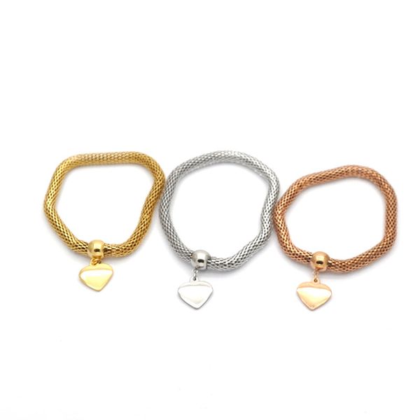 

mujer pulseras фонарь браслет-цепочка оптом браслет из нержавеющей стали с формой сердца три цвета br04226, Black