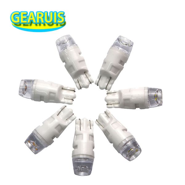 

100pcs t10 w5w concave ceramics 3 smd 2835 led 0.5w car marker lamp wy5w 501 168 192 led auto wedge parking bulb car styling 12v