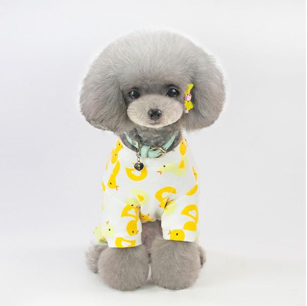 

2020 spring summer pet four feet cotton home outfit dog pajamas leisure cartoon fruit pattern pet pajamas