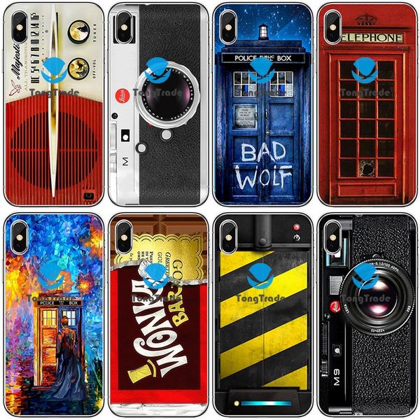 

[tongtrade] soft silicone tpu case for apple iphone 11 pro max xs 8sp 7sp 6sp new phone booth kiosk oil painting magnetic tape camera case