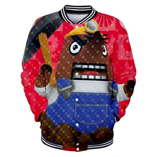 

men's jackets animal crossing jacket casual baseball male 3d crossing:pocket camp coat pockets men college clothes, Black;brown