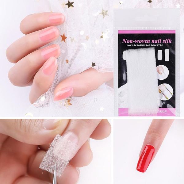 

10 sheets nail extension glass fiber nail form adhesive protector, Red;gold