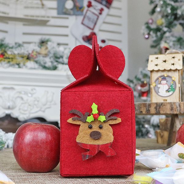 

1*folding gift bag christmas bag suitable for home party room shop decoration fruit apple candy bags santa snowman elk