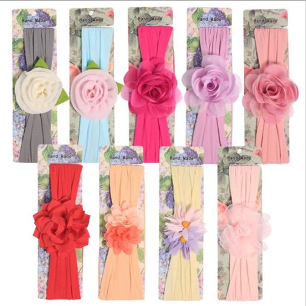 

baby girl flower headbands kids headdress kids floral elastic hairband bohemia fashion hair band children hair accessories lxl120q, Silver