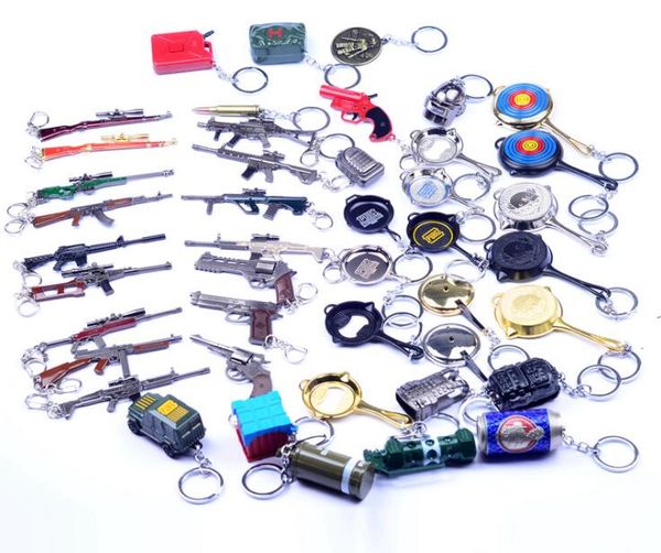 

anime series peripheral metal sniper gun rifle model keychain weapon eat chicken game toy key ring