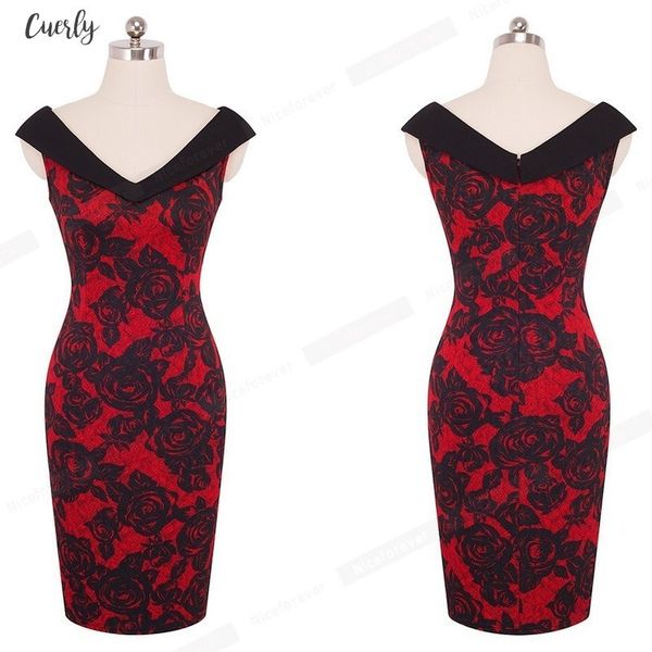 

women sleeveless floral summer dress casual work office business sheath bodycon slim pencil lady dress hb425, Black;gray
