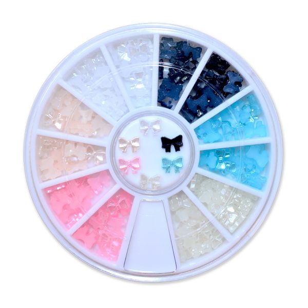 

lcj 6 colors beauty nail art glitter decoration tools 3d bow tie pearl wheel nail supplies tools rhinestones for nails, Silver;gold