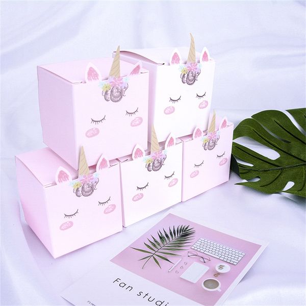 

unicorn candy box bag gift box wedding favors and gifts unicorn party paper 5pcs box baby shower kid birthday decorations