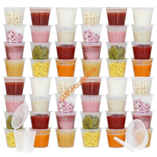 

50pcs disposable bpa-baby storage containers with hinged lids | travel snack cups | store homemade, organic purees