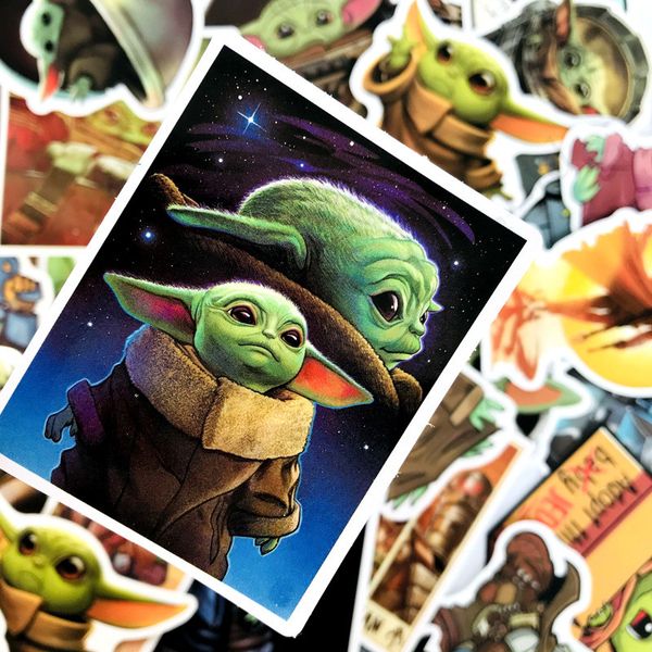 

master yoda baby sticker wars the mandalorian paster waterproof decals star tags skateboard pad lapsuitcase stickers 50pcs/lot e1602, Blue