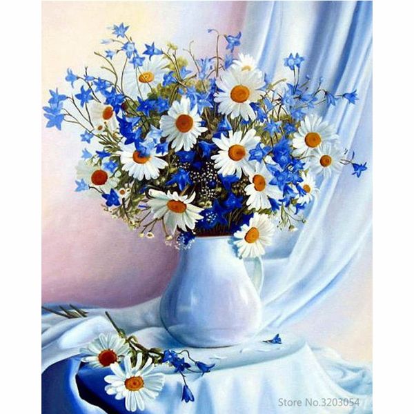 

chunxia framed diy painting by numbers flower acrylic painting modern picture home decor for living room 40x50cm ra3270