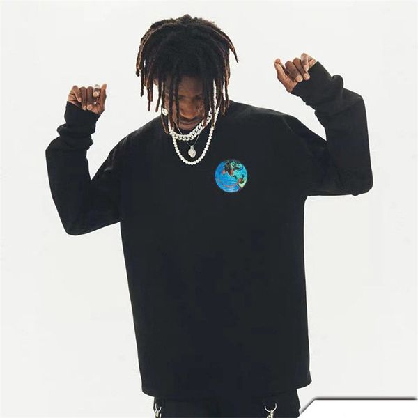 

travis scott astroworld mens sweatshirts designer pattern printed pullover hoodies fashion mens casual long sleeve tshirts, Black