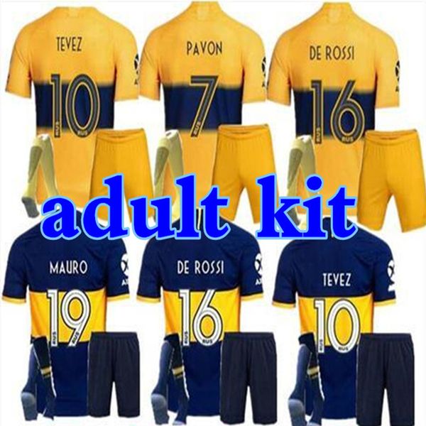 

kit 2019 2020 boca juniors soccer jersey home away 19 20 gago osvaldo carlitos perez de rossi tevez pavon football shirt, Black;yellow