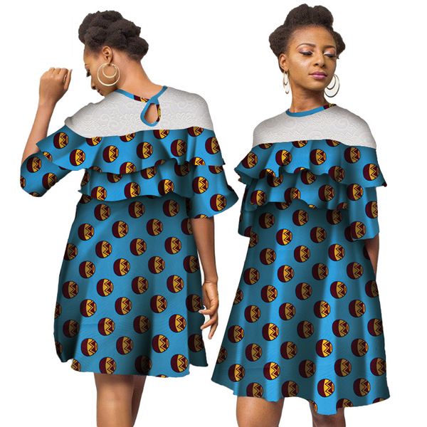 África Vestidos Para As Mulheres de Impressão de Cera Africano Vestidos Dashiki Plus Size Estilo África Vestuário para As Mulheres Escritório Vestido WY3890