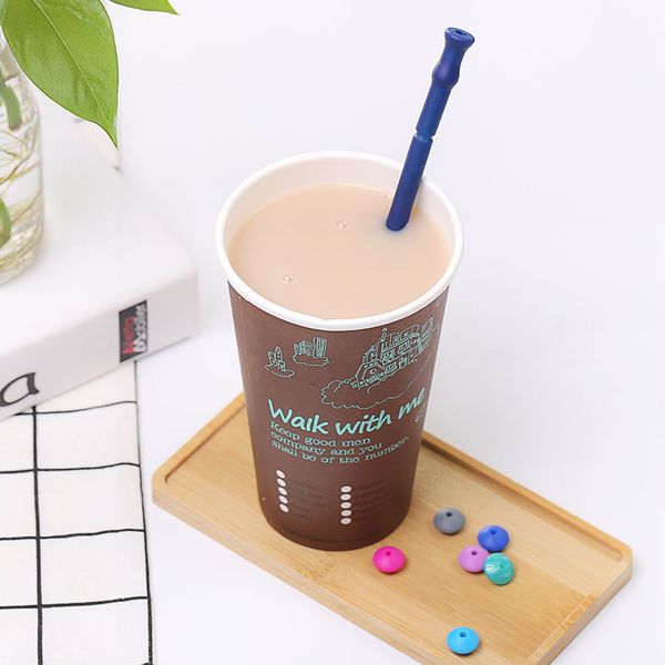 

4pcs foldable straw reusable collapsible silicone straw with case cleaning brush ghs99