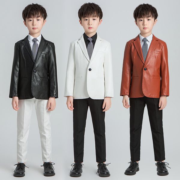 

мода мальчики кожа pu куртки детские формальные твердые blazer дети кожаное пальто подростки мальчики поддельный верхняя одежда осень одежда, Blue;gray