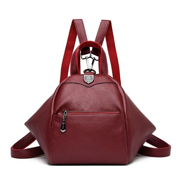 

2020 new retro backpack female leather backpack multifunctional ladies large capacity schoolbag girl