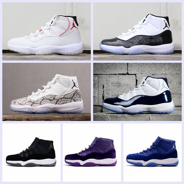

air jordan 11 White Breed 11s мужская баскетбольная обувь для прыжков в высоту Concord 45 металлик серебристый платиновый оттенок space Designer кроссовки тренер