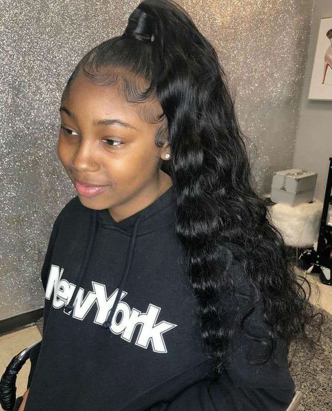 

long curly drawstring ponytail for women 22 inch clip in wavy natural ponytail extension for black womens(1b) 140g ing