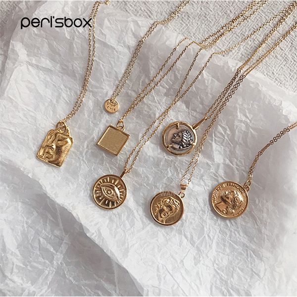 

peri'sbox 925 sterling silver coin pendant necklace for women mini malachite pendants medallion layered necklaces statement