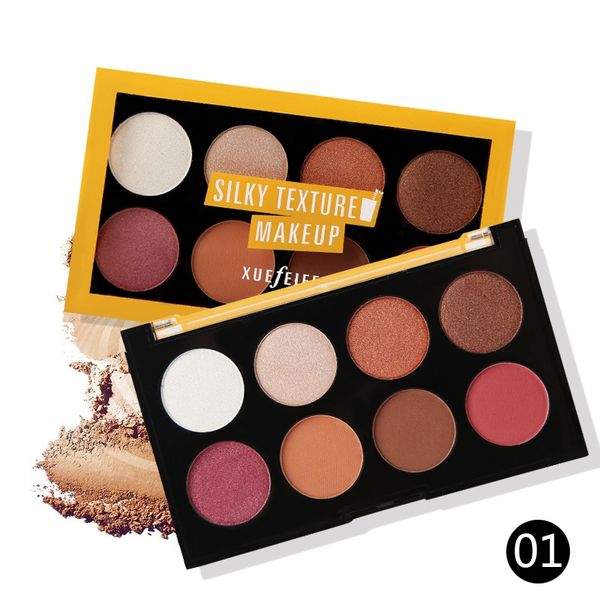 

8 colors glitter eyeshadow lasting waterproof face bronzer palette cream contour maquillaje