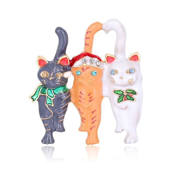 

cartoon cat brooches fashion tricolor alloy animal coat enamel pin clothing decoration jewelry women accessories, Gray