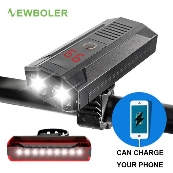 

bike lights boler digital display usb rechargeable led bicycle light front rear 2400 lumen 5200mah cycling lamp waterproof kit