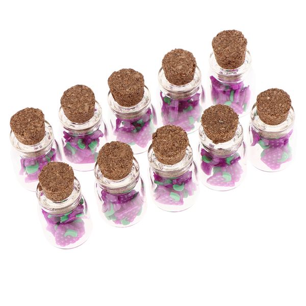 

10 pieces miniature jars food model for 1/12 dollhouse decoration - grapes