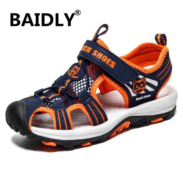 

sandals kids children kids shoes boy girl closed toe summer beach sandals shoes children outdoor sneakers sandalia infantil, Black;red
