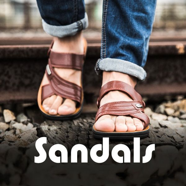 

men beach sandals 2020 summer new comfortable breathable plastic seaside antiskid soft open toed leisure sandals, Black