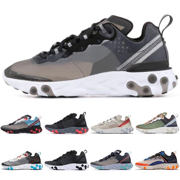 

React Element 87 Undercover Men Women Running Shoes Green Black Designer Sneakers Sports Mens presto Trainers Chausseures 36-45