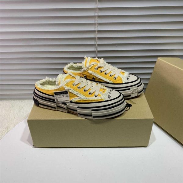 

2020 designer shoes 1970s platform canvas thick bottom lazy casual shoes men and women slippers women designer sandals plate form ragged s04, Black