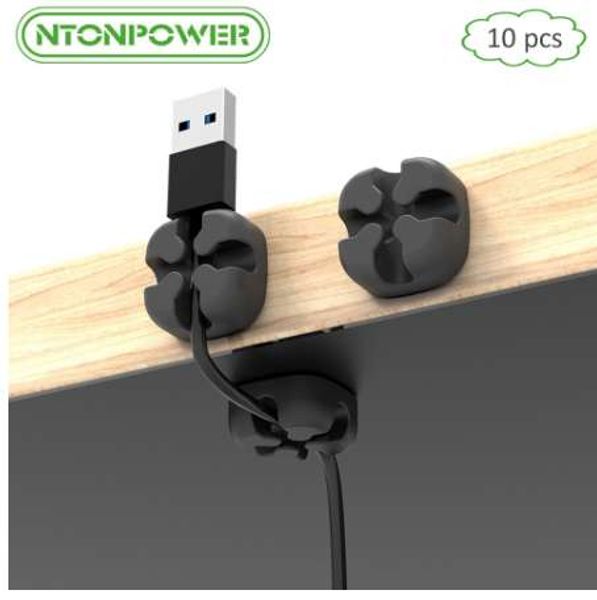 Ntonpower CMS 10pcs мягкий силиконовый кабельный кабель надувные наборы рабочего стола Организатор Управление кабелем управления шнурными шнурами Управление шнурными шнурами.