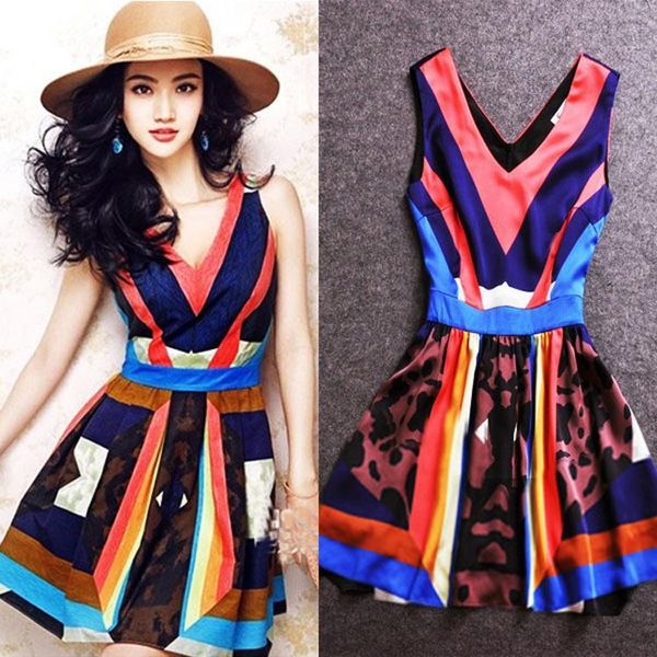 

505 2020 summer flora печати платья v шеи линия рукавов марка same стиль платье dimansha, White;black