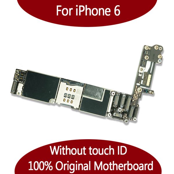 Para iphone 6 6g placa-mãe 16gb 64gb 128gb placa lógica desbloqueado sem toque id nenhuma impressão digital 100% bom trabalho mainboard ios