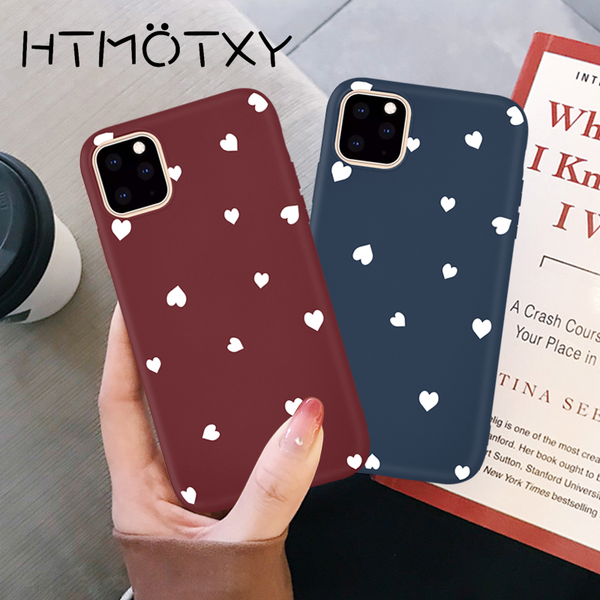 

case couple ultra-thin love heart для iphone se 11 pro xs max xr x 8 7 plus case мягкая оболочка матовый противоударный coque