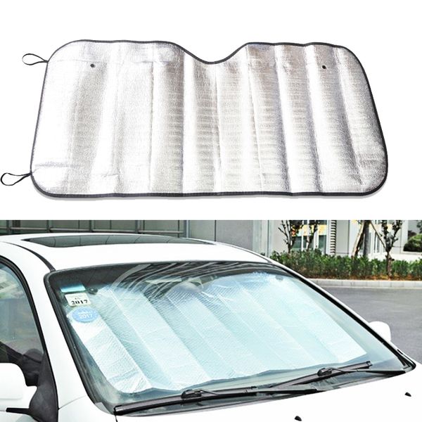 

1pc 130cm *60cm car rear window windshield sunshade front uv protect reflector sun shade for car window covers sun visor silver