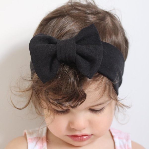 

baby headdress 16 color children's bowknot cotton hair band, Silver