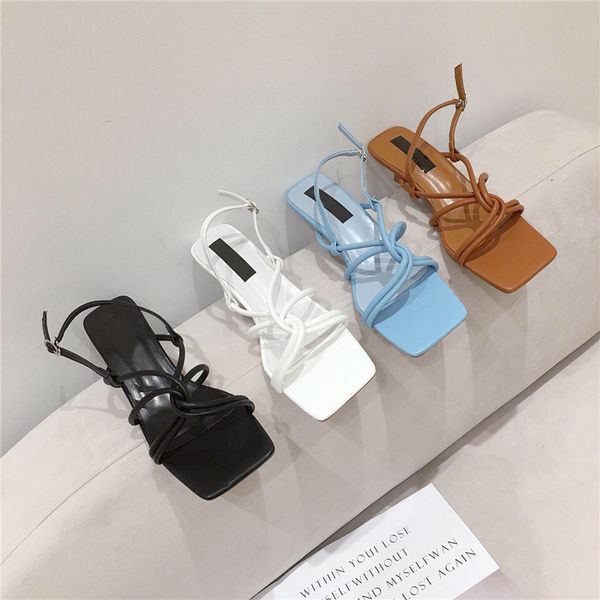 

back strap women sandals narrow band ladies gladiator pump shoes thin low heel dress shoes, Black