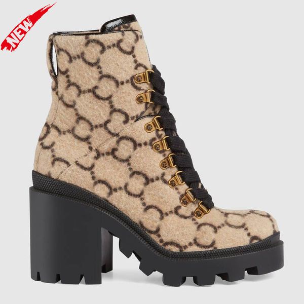 

wool ankle boot ebony women boots lug soled heeled booties eyelets snow boots female martin casual women's booties 1sun, Black