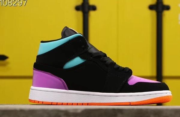 

2020 new arrival 1s high black blue purple leather women men outdoor shoes shoes size 36-47