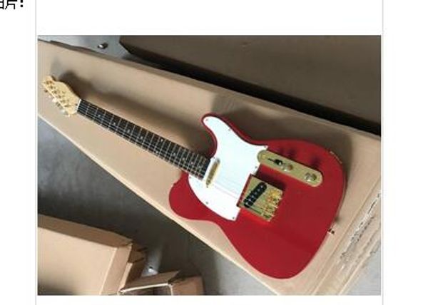 

quality new style red electric guitar with gold hardware-17-11