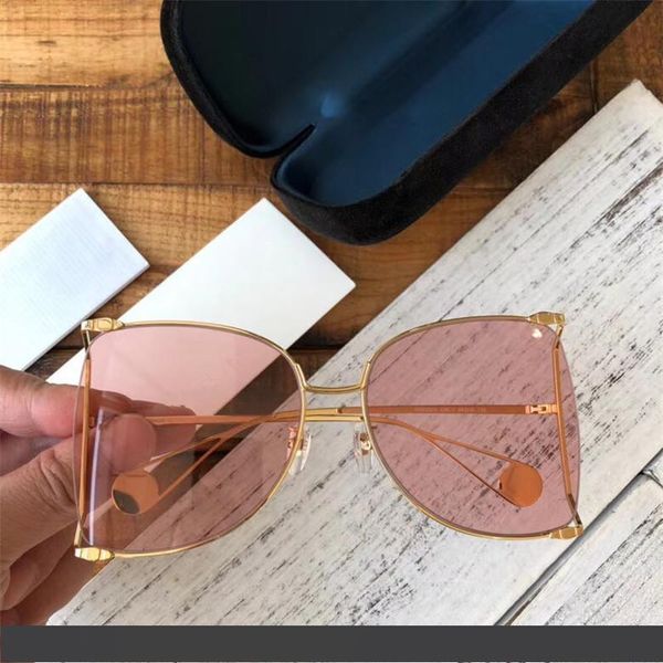 

luxury sunglasses women brand designer 0252s gradient sunglasses for women pearly summer style uv400 protection sun glass come with case, White;black