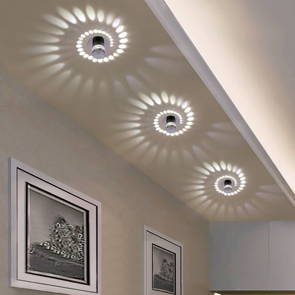 Modern LED Tavan Işıkları 3 W RGB Duvar Aplik Oturma Odası Sundurma Giriş Işık Fikstür Bar Otel Koridor Koridorlar Spot