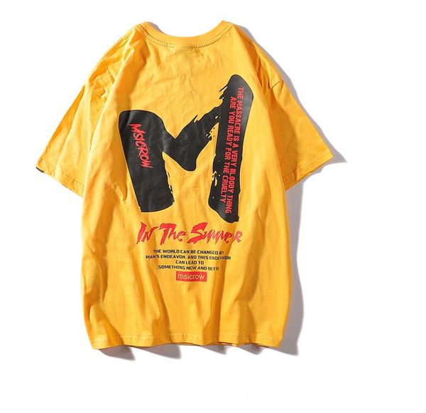 Big V T Shirt Men And Women Letter Printing Logo Short Sleeve Hip